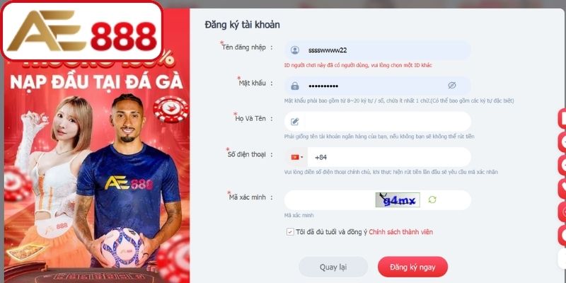 Hướng dẫn từng bước đăng ký AE888 chuẩn cho bạn mới